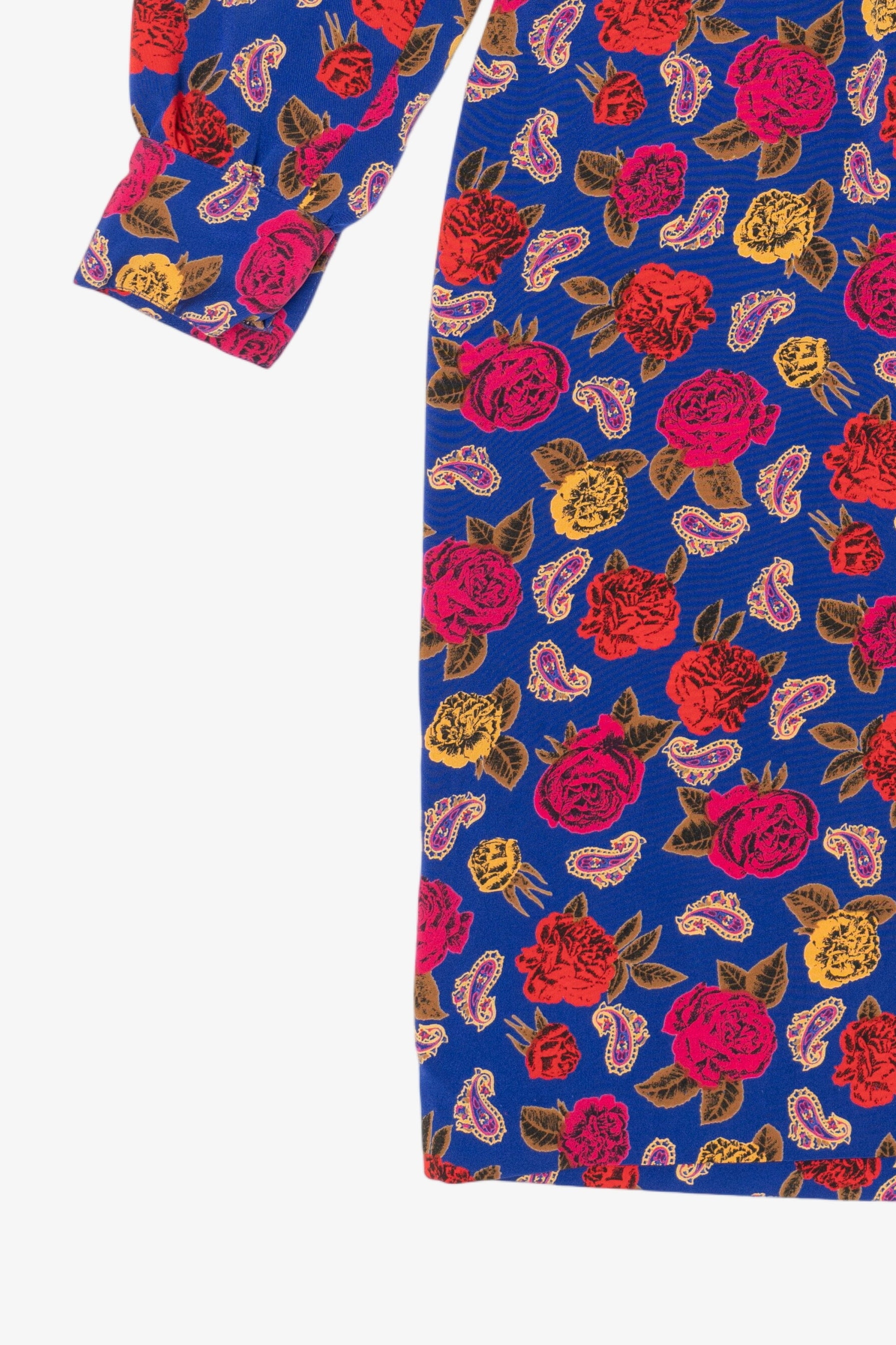 Vintage Ms. Chaus Floral And Paisley Pattern Dress (1980s)