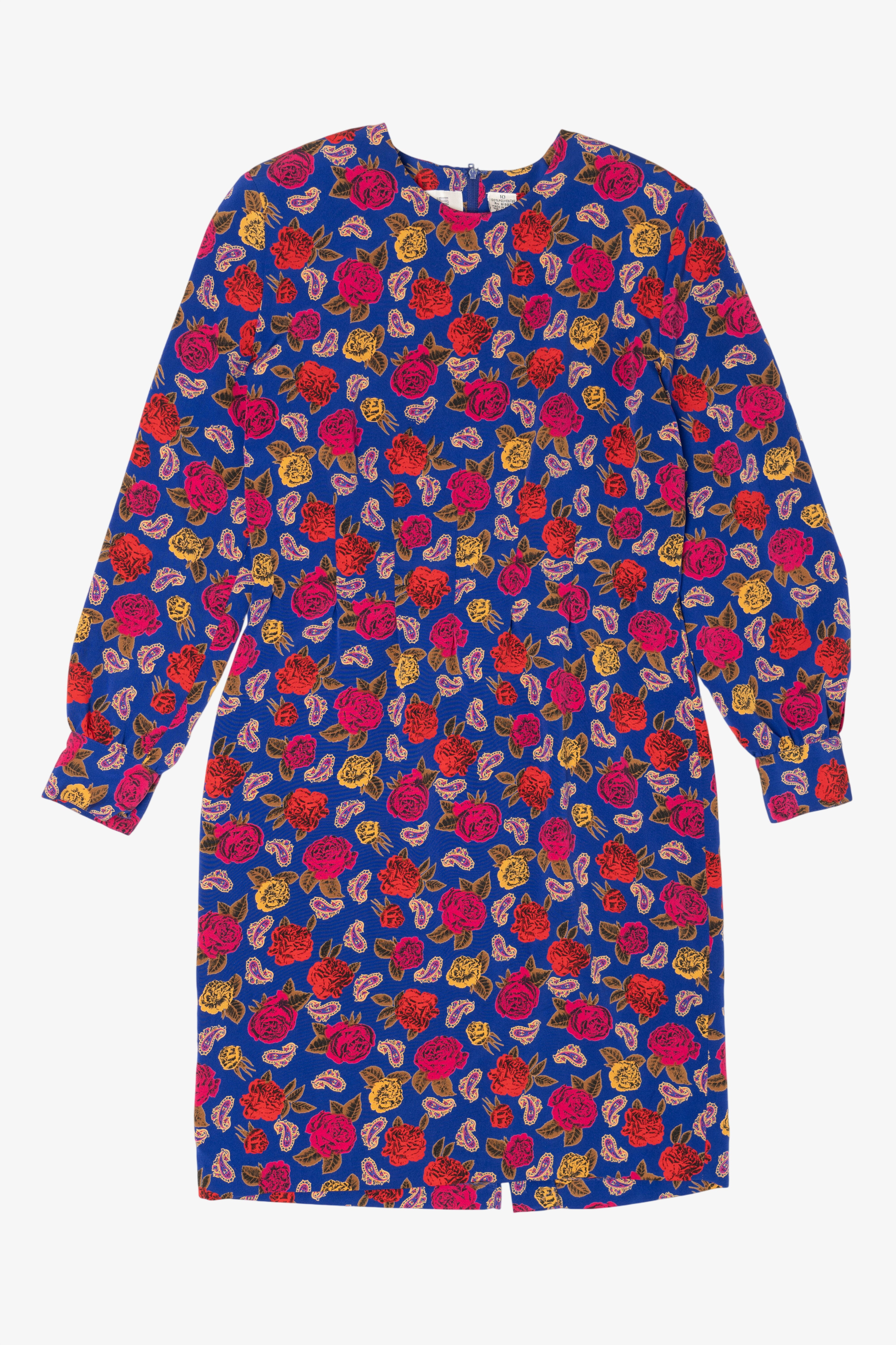 Vintage Ms. Chaus Floral And Paisley Pattern Dress (1980s)