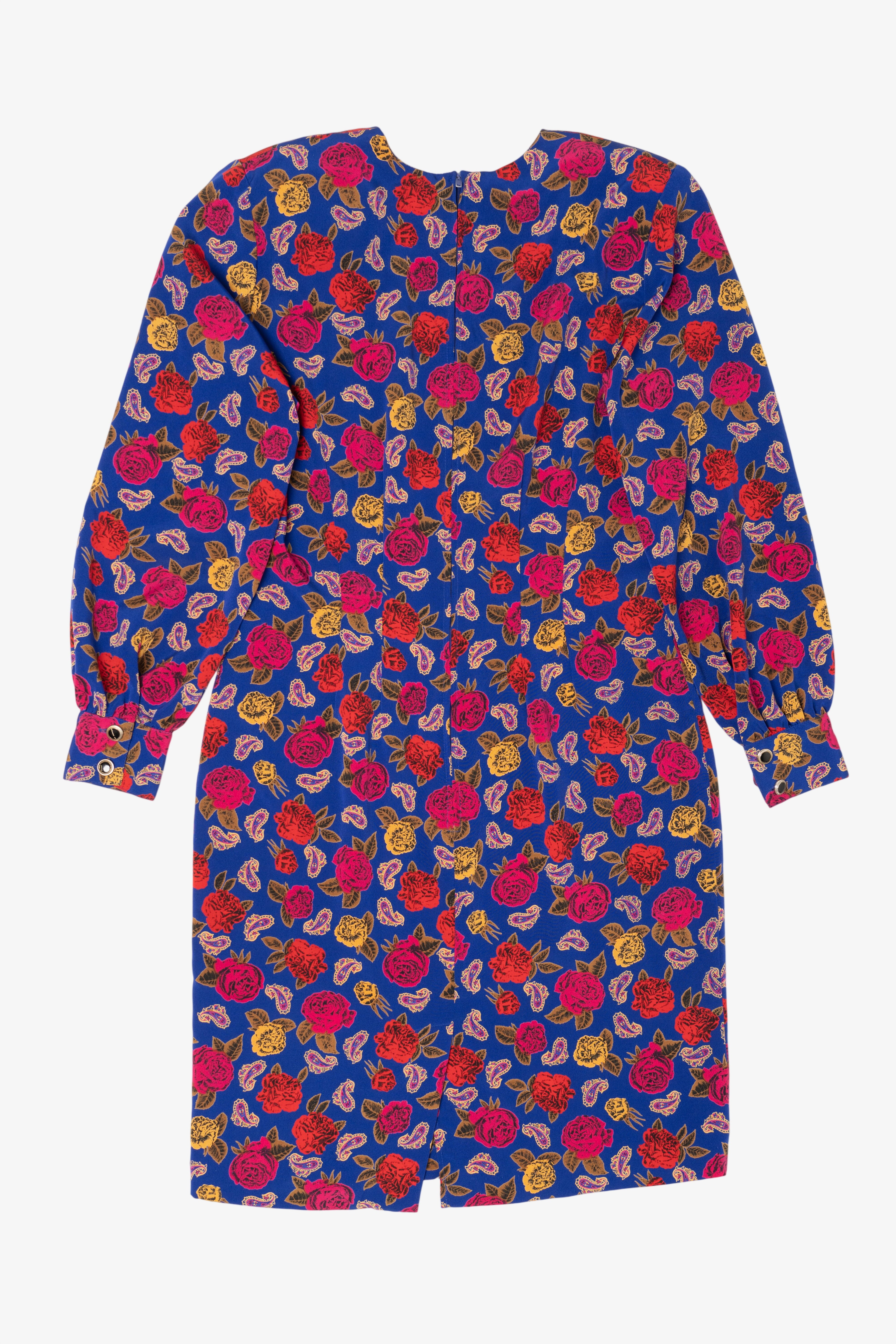 Vintage Ms. Chaus Floral And Paisley Pattern Dress (1980s)