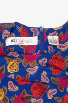 Vintage Ms. Chaus Floral And Paisley Pattern Dress (1980s)