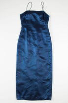 Navy Satin Prom Dress
