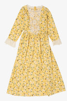 Vintage Yellow Floral Colonial Prairie Dress (1990s)