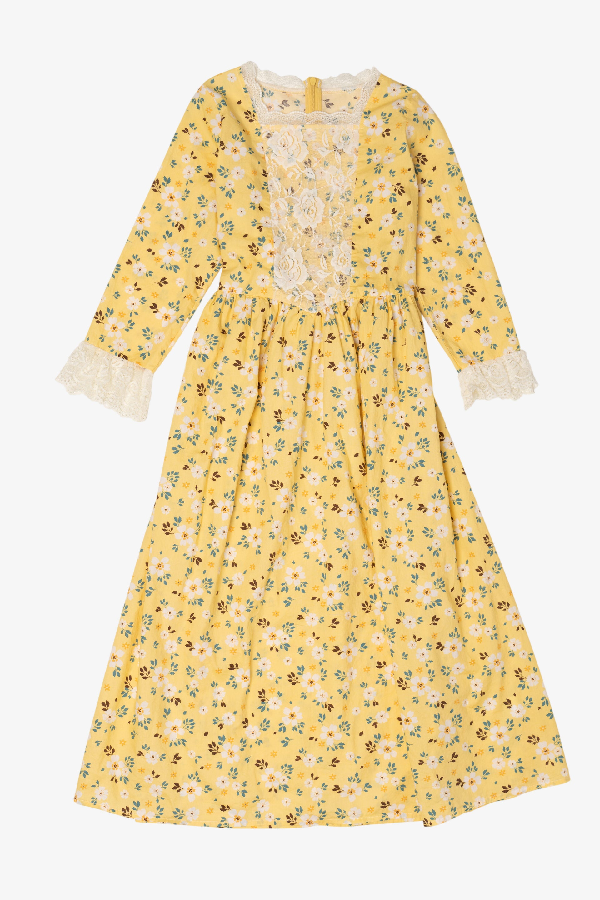 Vintage Yellow Floral Colonial Prairie Dress (1990s)