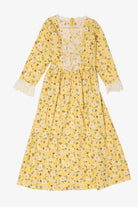 Vintage Yellow Floral Colonial Prairie Dress (1990s)