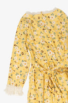 Vintage Yellow Floral Colonial Prairie Dress (1990s)