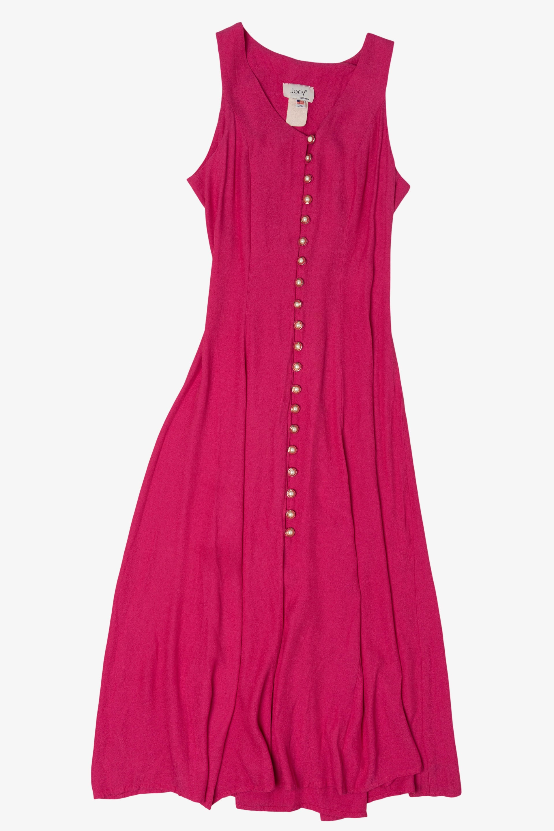 Vintage Hot Pink Jody California Maxi Dress (1990s)