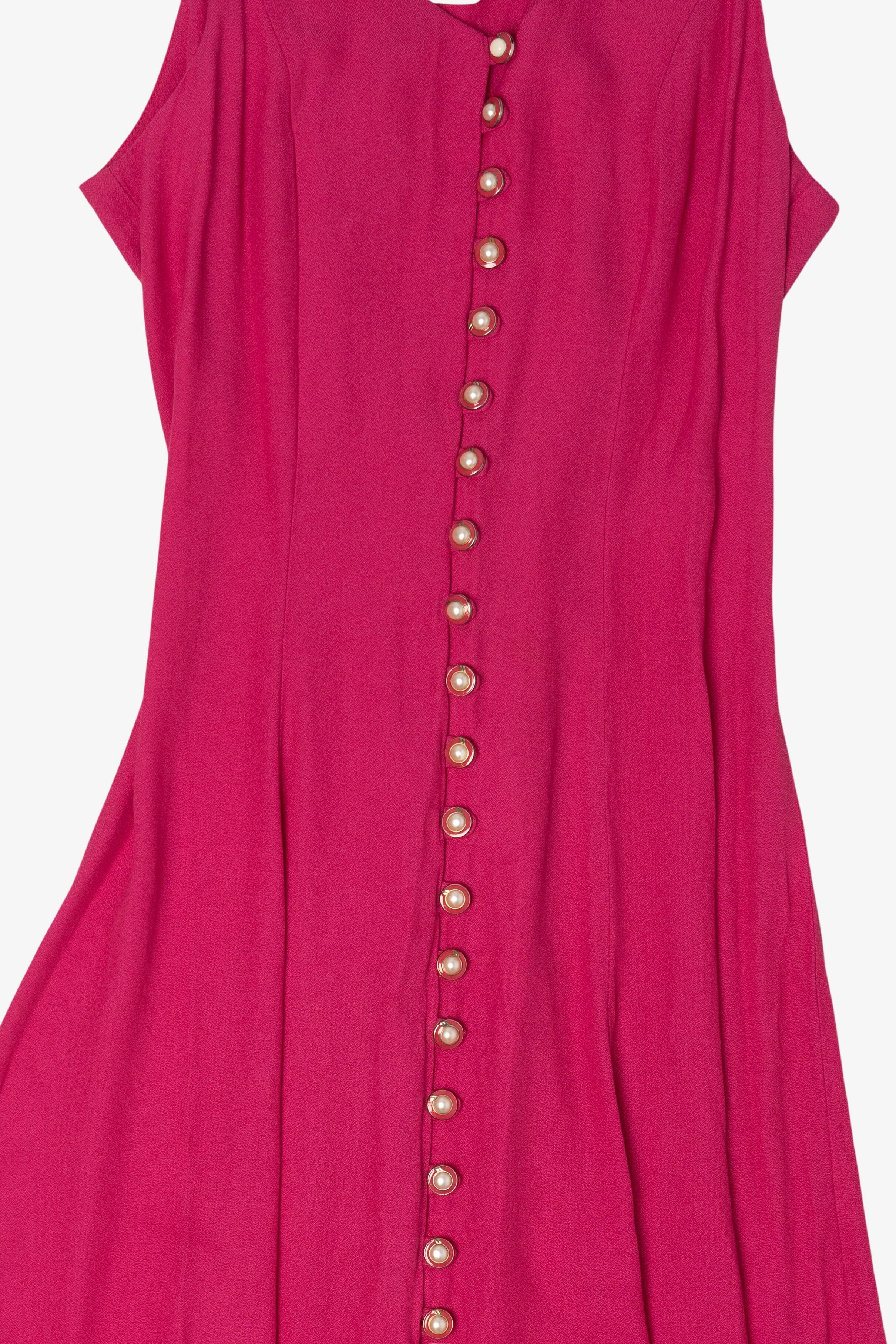 Vintage Hot Pink Jody California Maxi Dress (1990s)