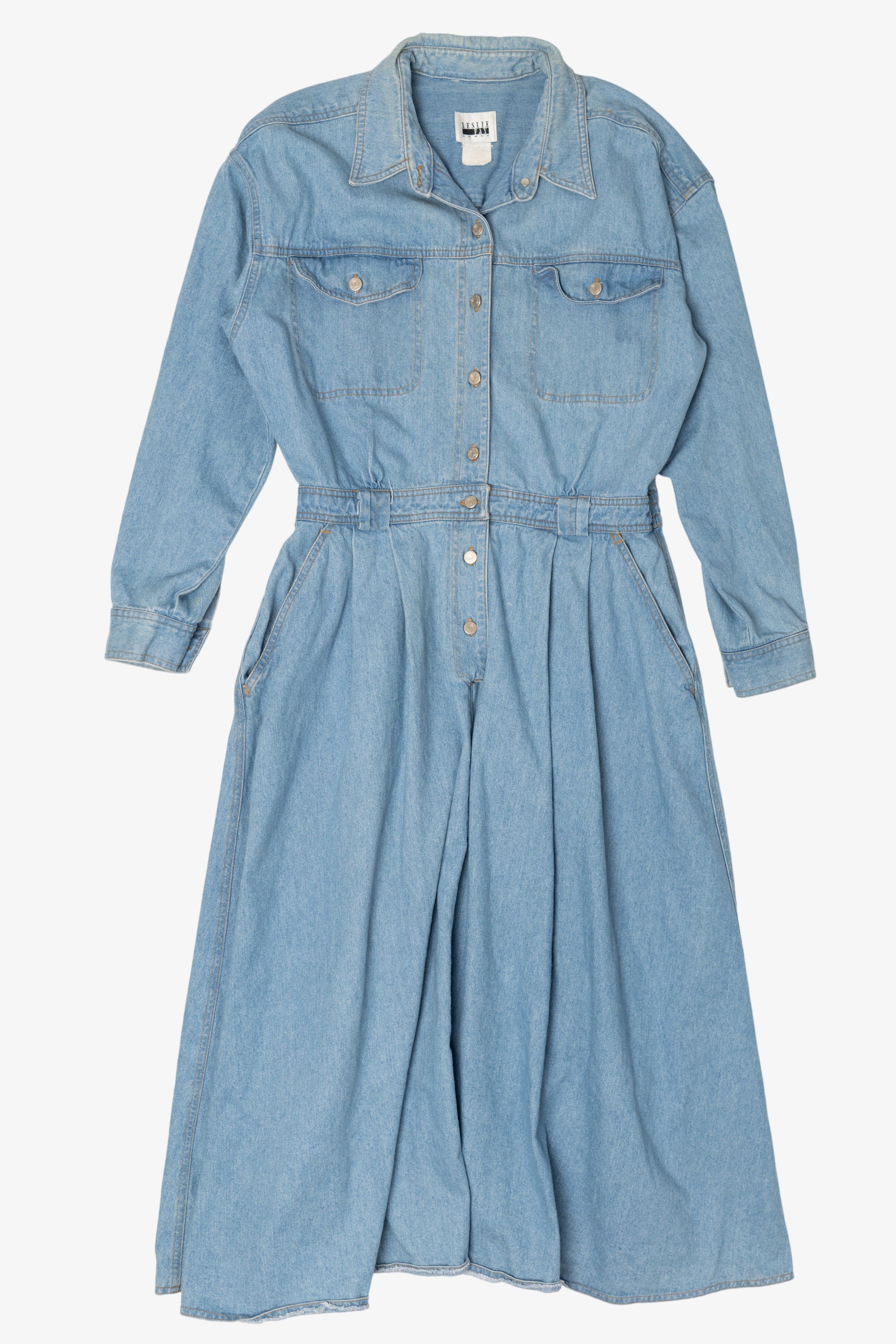 Vintage Leslie Fay Denim Shirt Dress (1990s)