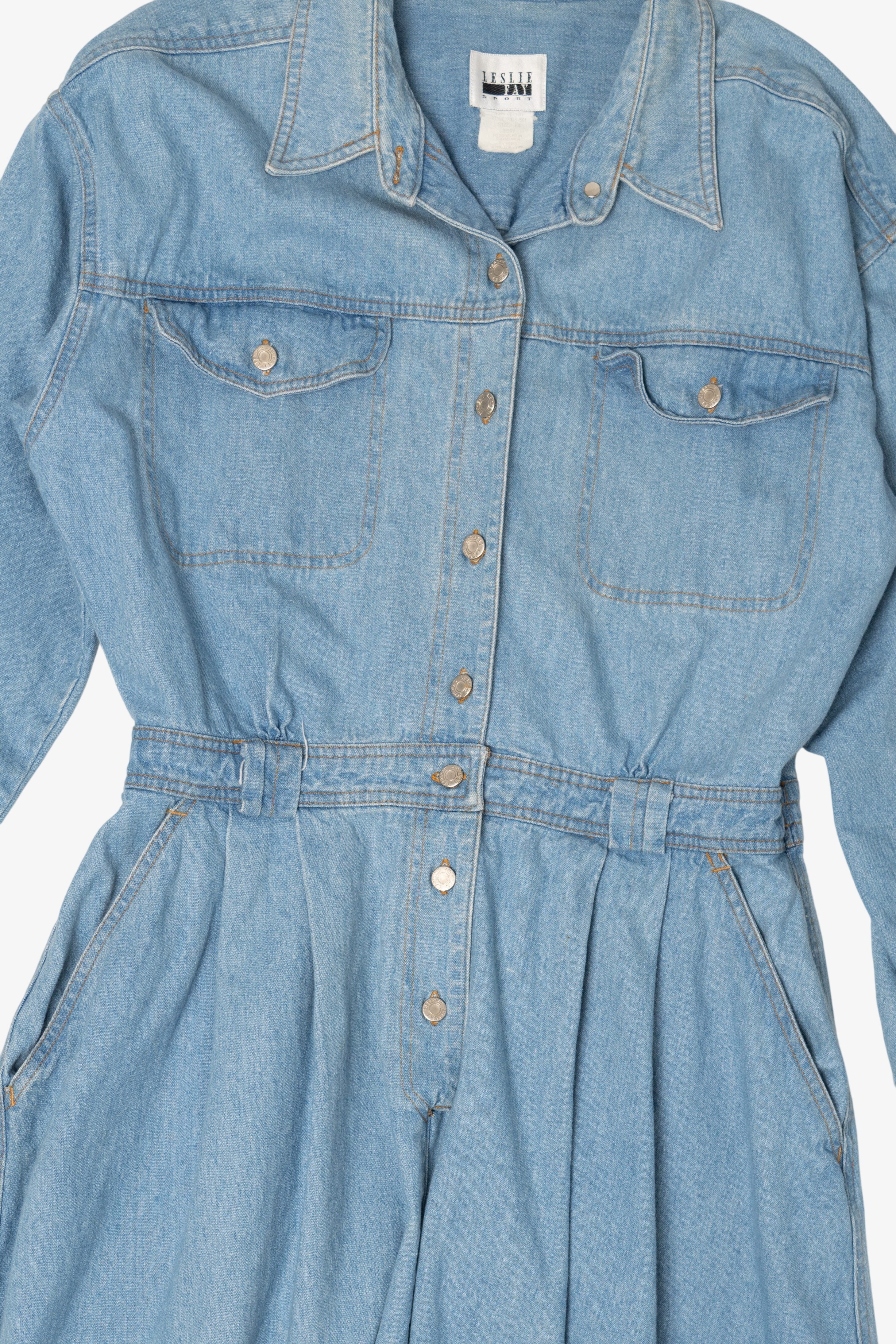 Vintage Leslie Fay Denim Shirt Dress (1990s)