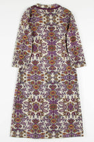 Vintage Plum Wallpaper Print Dress