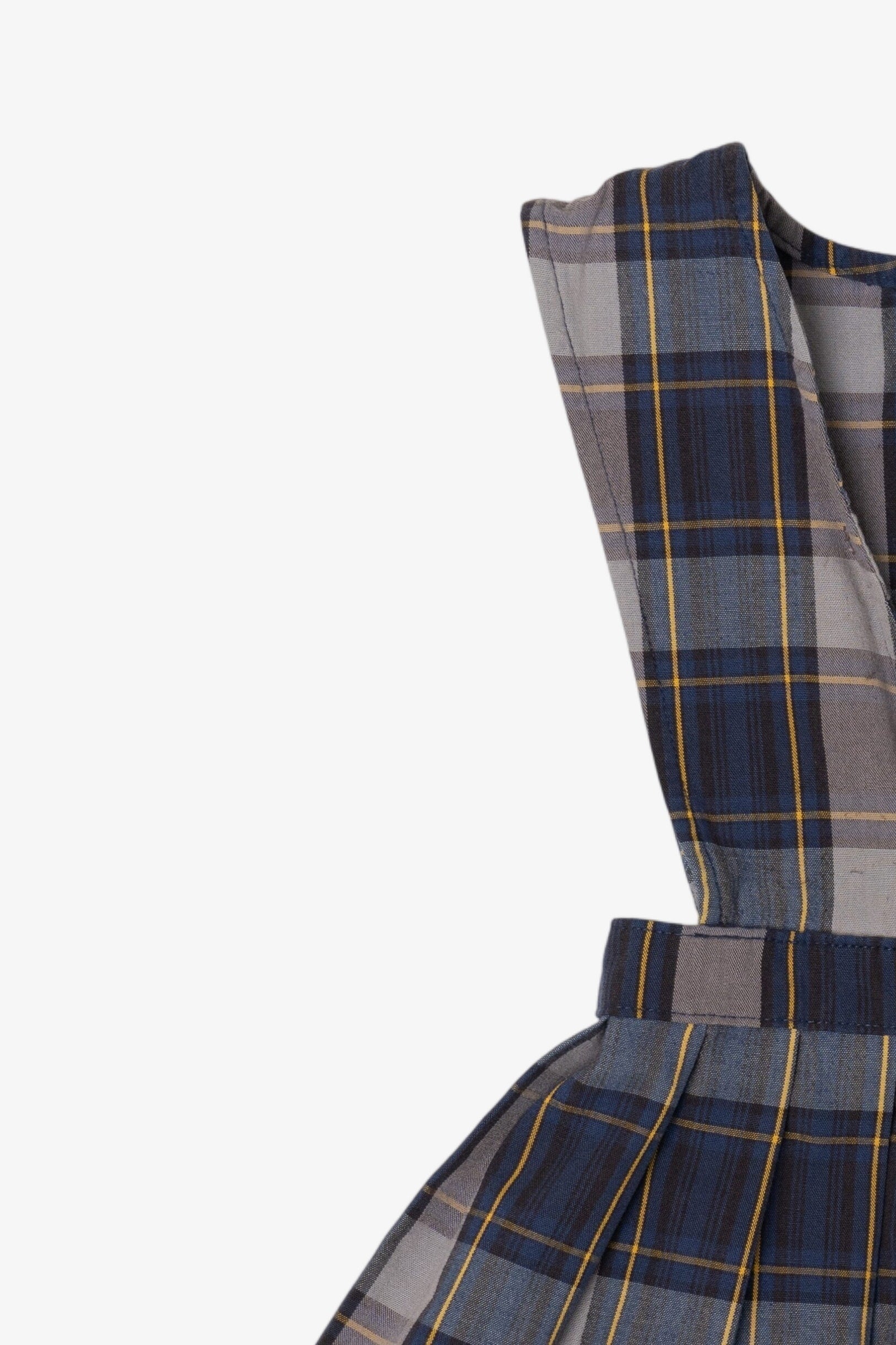 Vintage Kid Sized Navy Blue Plaid Becky Thatcher Jumper (1990s)