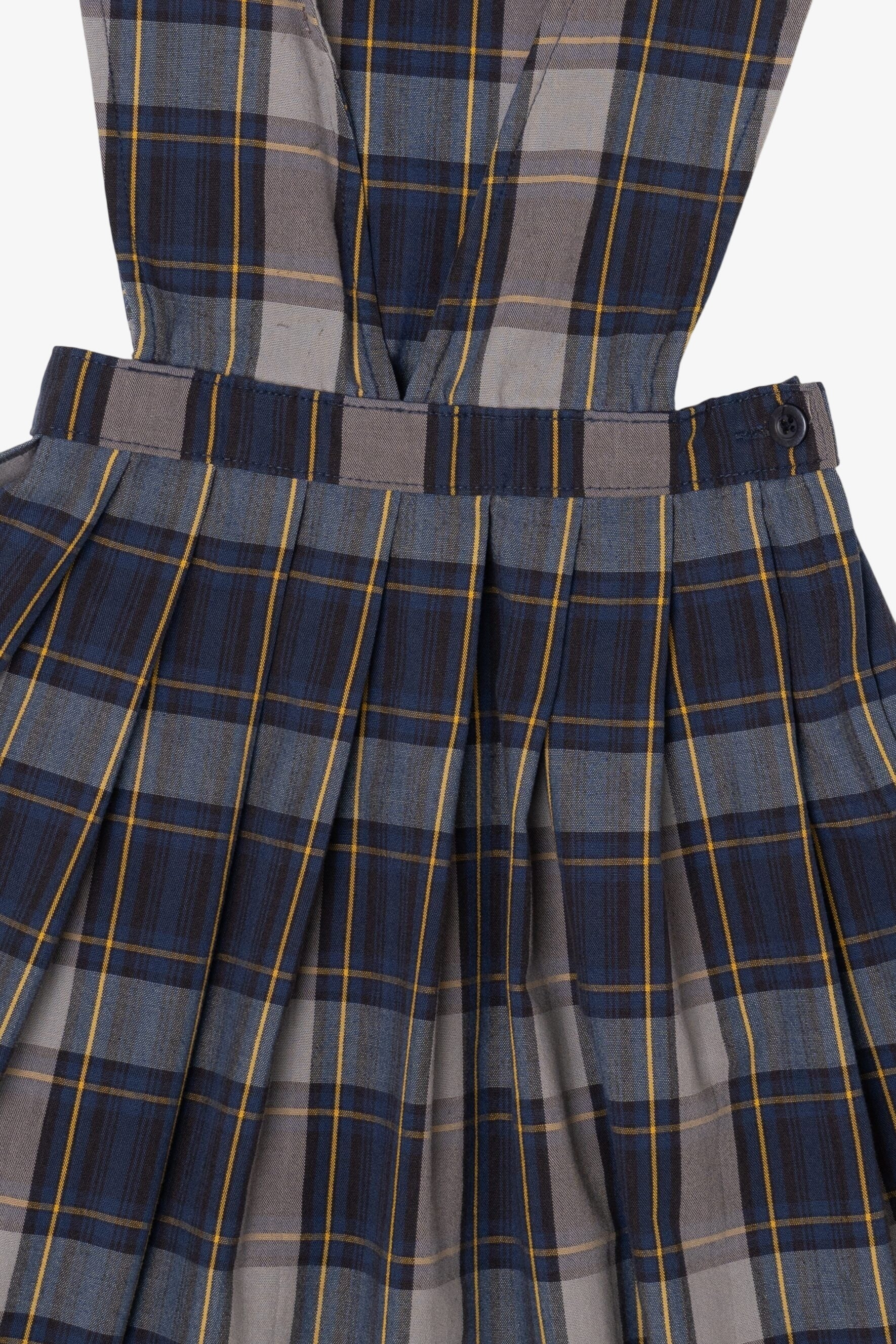 Vintage Kid Sized Navy Blue Plaid Becky Thatcher Jumper (1990s)