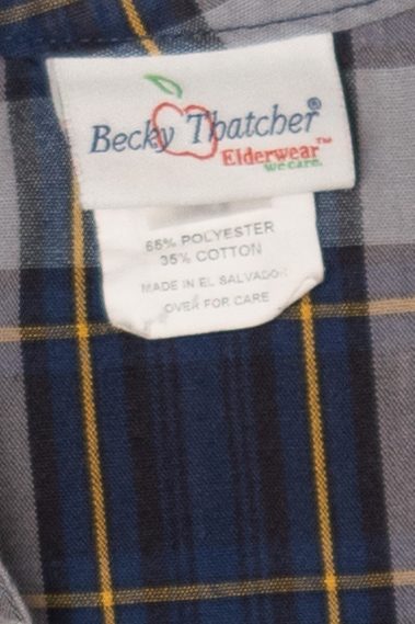 Vintage Kid Sized Navy Blue Plaid Becky Thatcher Jumper (1990s)