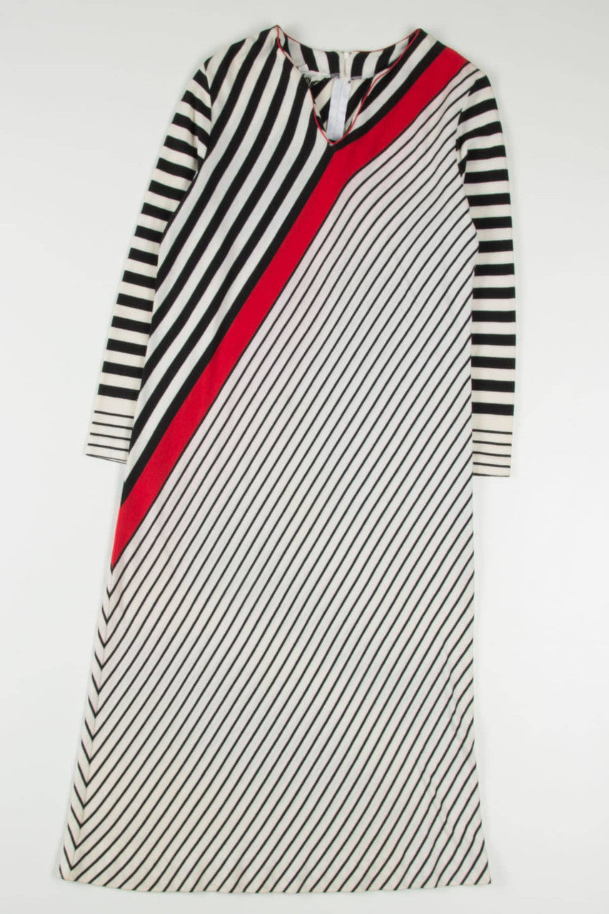 chinese dress ladies Diagonal Striped Maxi Dress – Ragstock