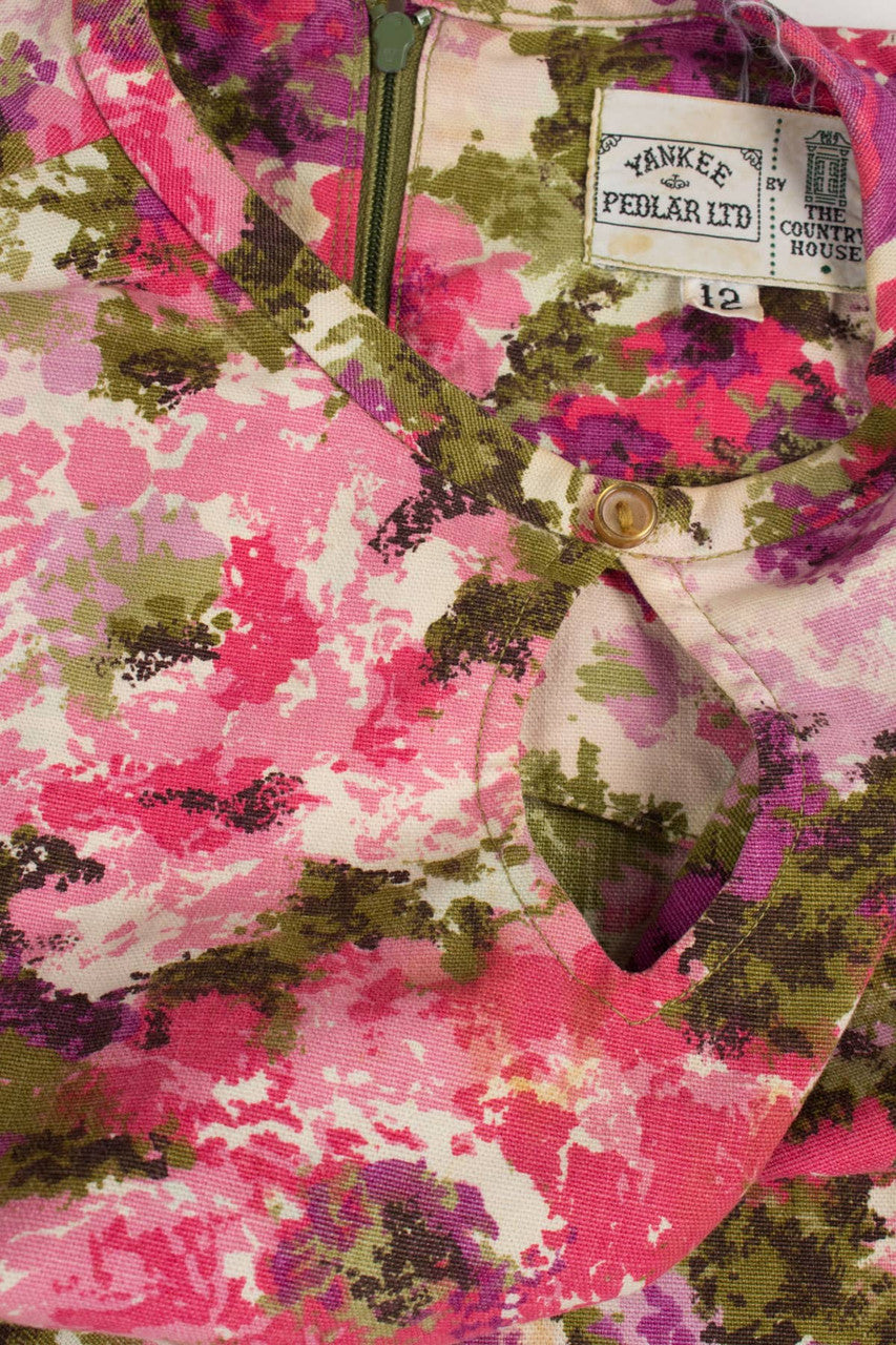 Floral Key Hole Neck Dress