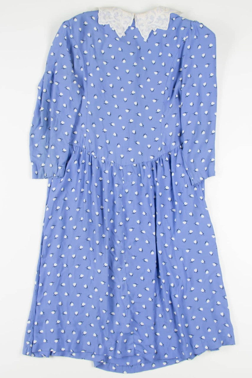 Vintage Periwinkle Tulip Patterned Dress
