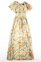Butterfly Sleeve Vintage Floral Maxi Dress