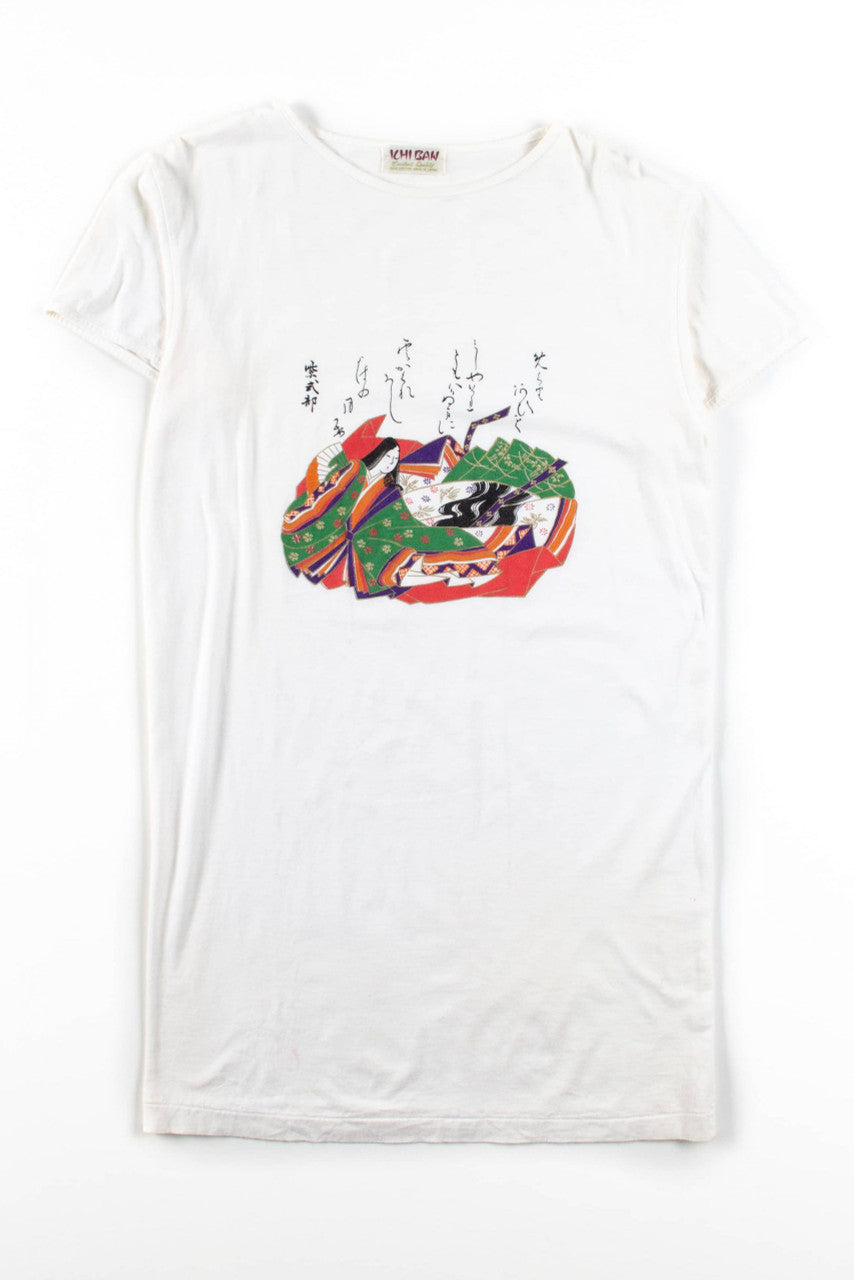 Vintage Japanese Geisha T-Shirt Dress