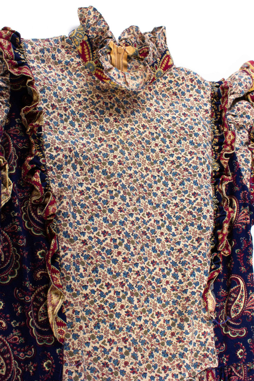 Vintage Paisley Ruffle Dress