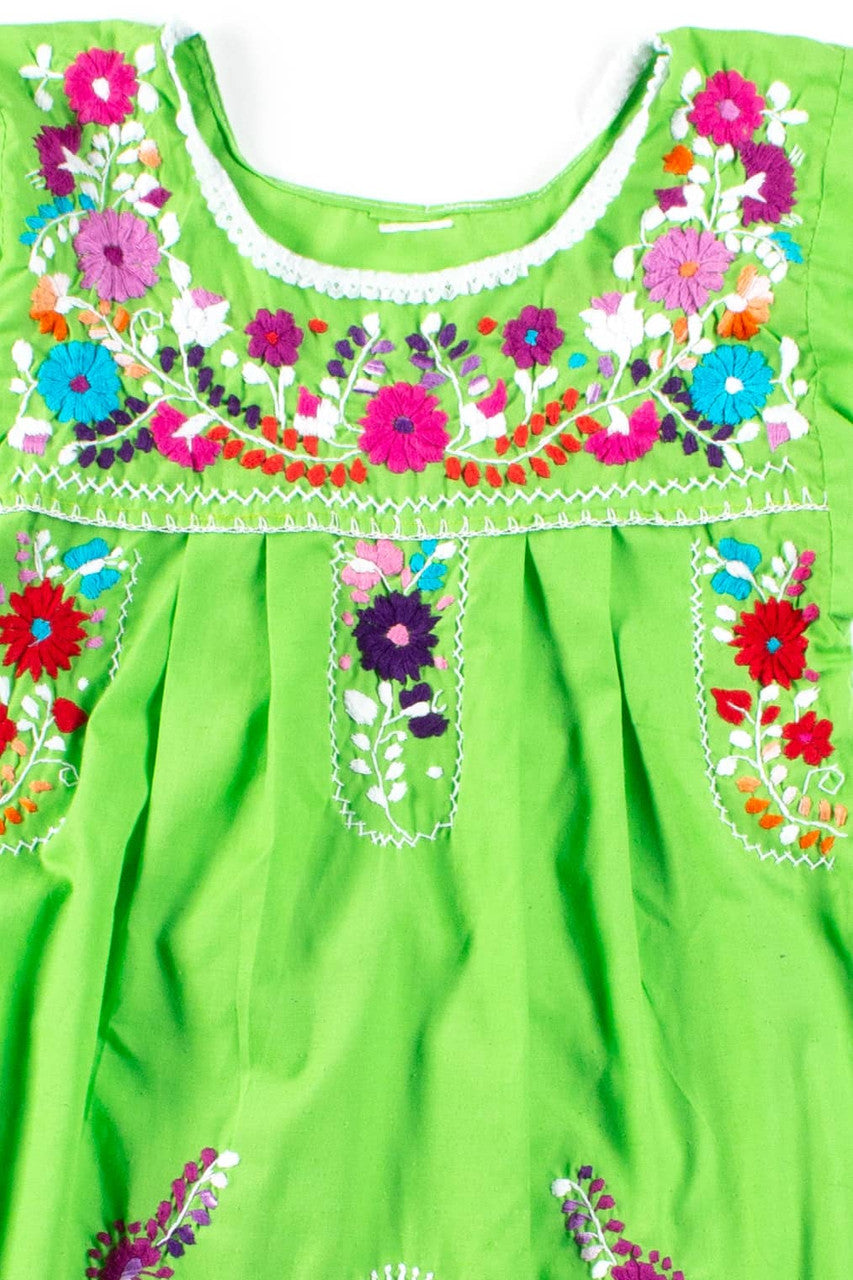 Vintage Lime Huipil Dress