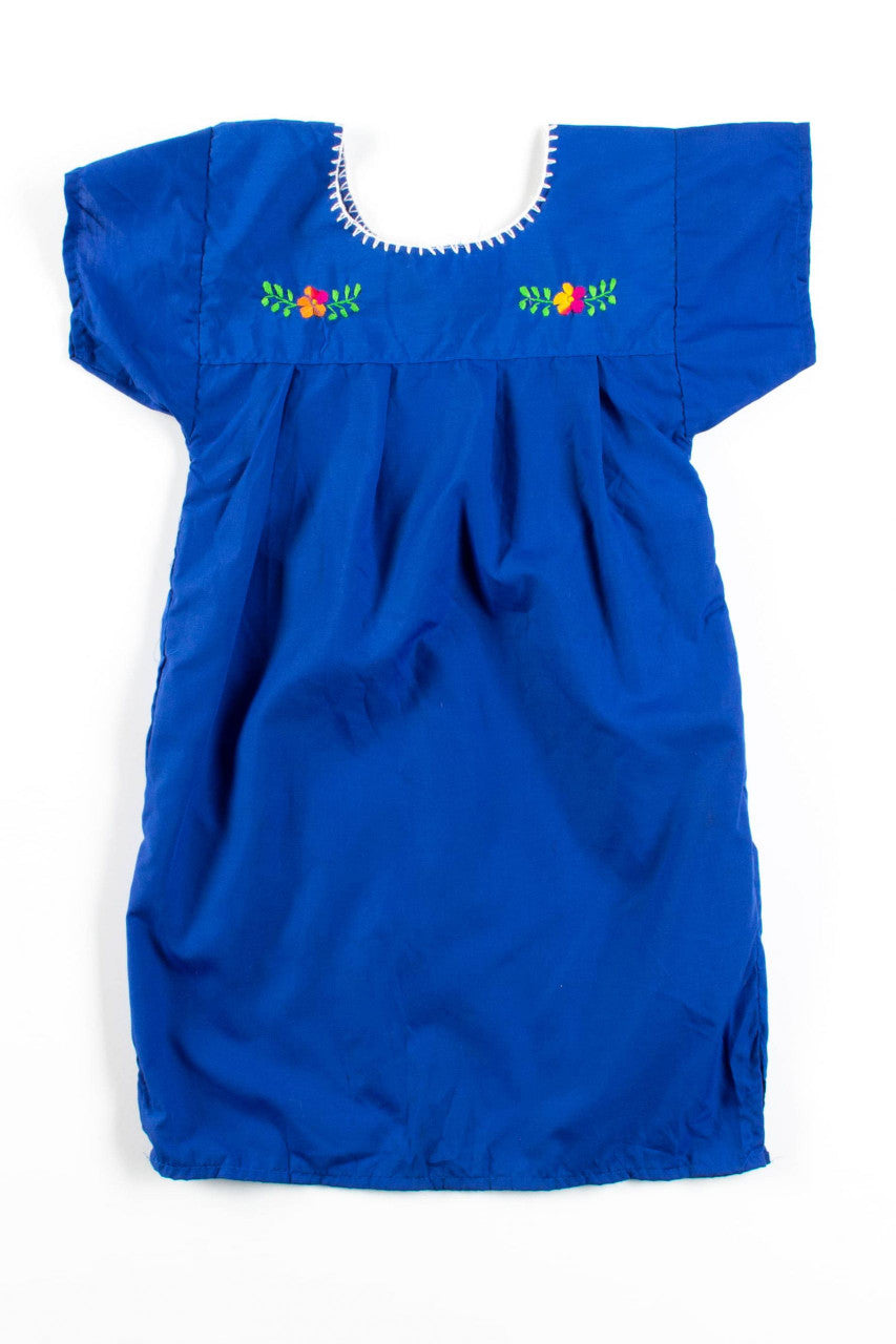 Vintage Kids Embroidered Birds Huipil Dress