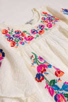 Vintage Neon Embroidered Huipil Dress