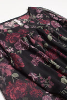 Black Floral Ruffle Recycled Dress