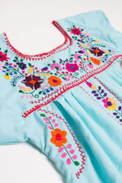 Vintage Aqua Huipil Dress