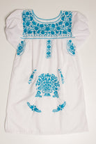 Vintage White & Blue Huipil Dress