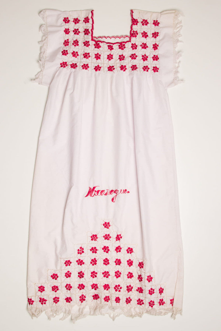 Vintage Nicaragua Embroidered Huipil Dress