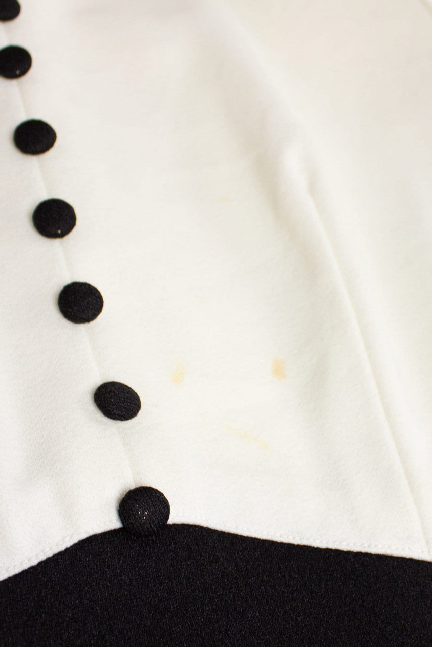 Vintage Two-Tone Button Front Dress (1980s)