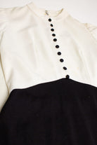 Vintage Two-Tone Button Front Dress (1980s)