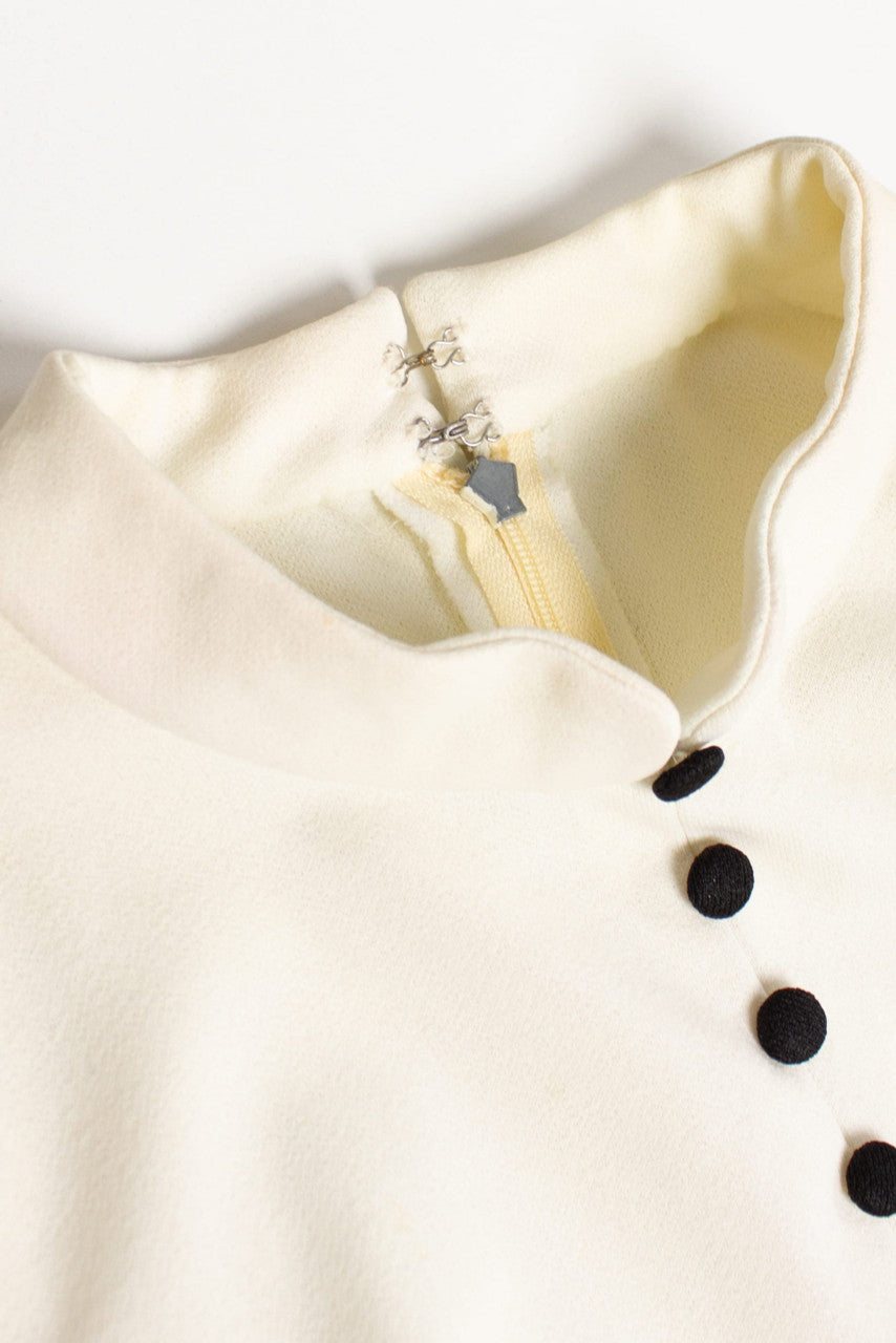 Vintage Two-Tone Button Front Dress (1980s)