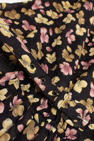 Vintage Black Floral Belted Dress (1980s)