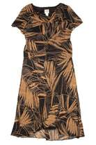 Vintage Black Fern Leaf Tiered  Dress (1980s)