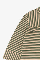 Vintage Beige And Green Striped Dress (1970s)