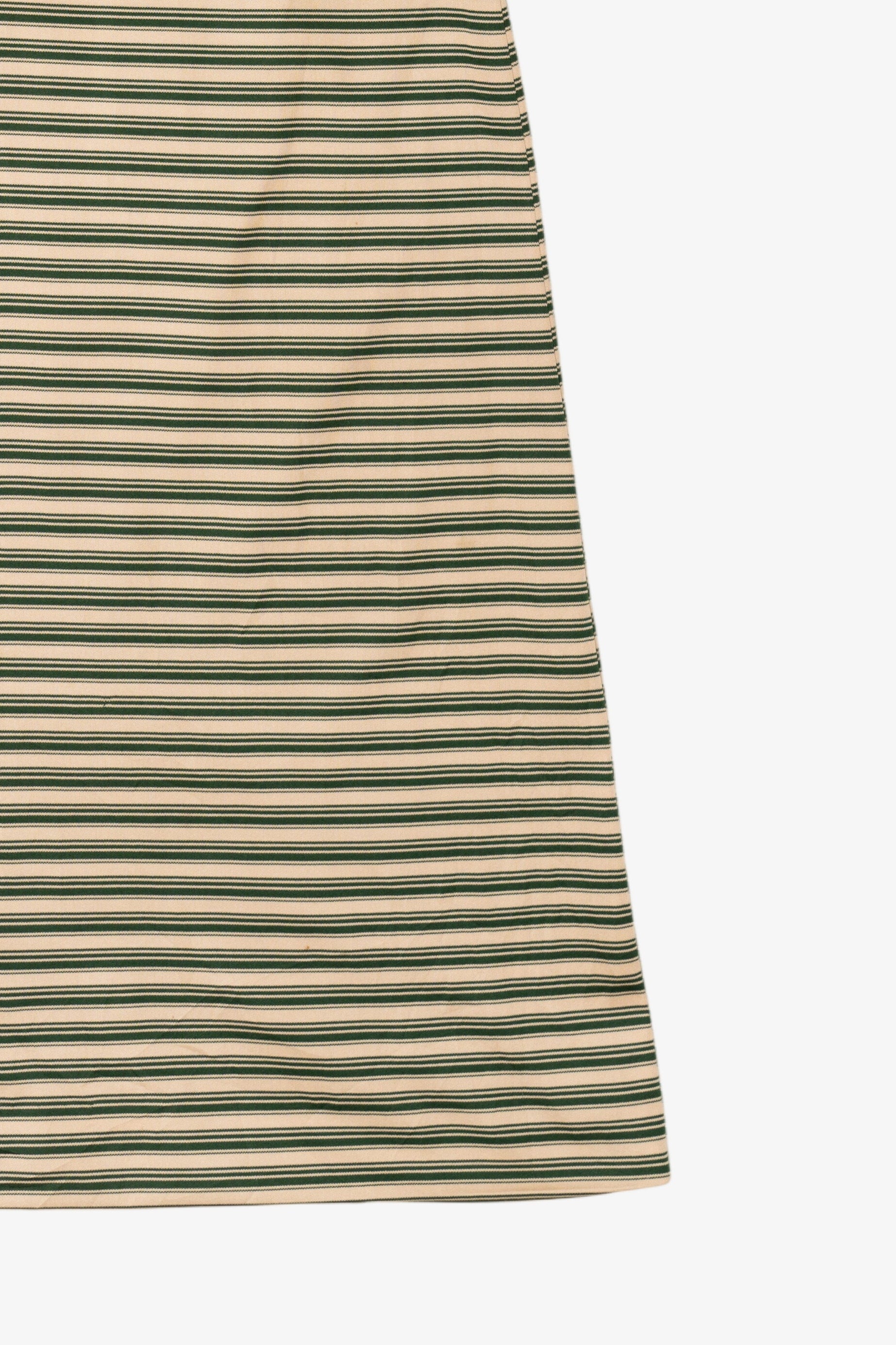 Vintage Beige And Green Striped Dress (1970s)