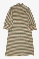 Vintage Beige And Green Striped Dress (1970s)