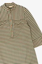 Vintage Beige And Green Striped Dress (1970s)
