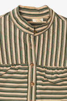 Vintage Beige And Green Striped Dress (1970s)