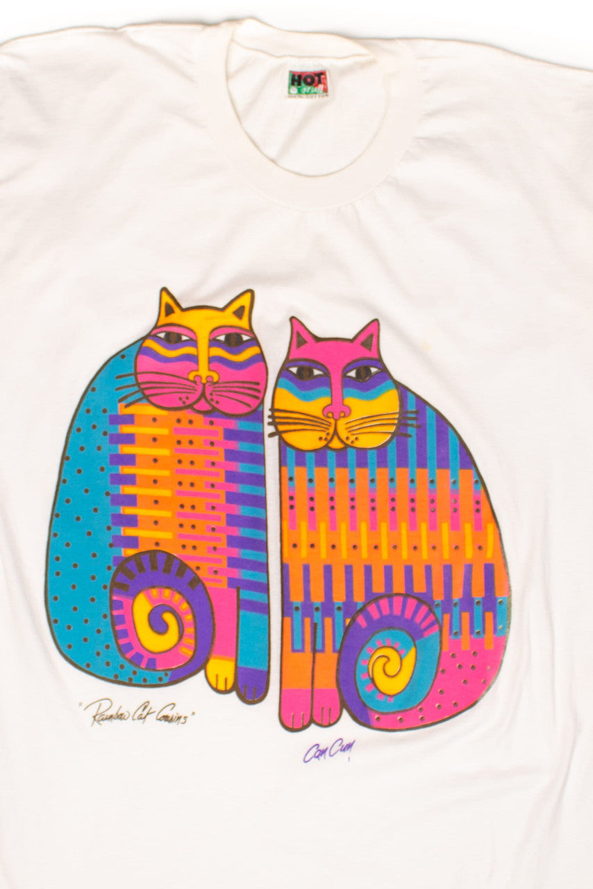 Vintage Rainbow Cat Cousins T-Shirt Nightgown (1990s)