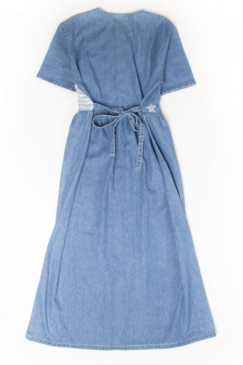 Vintage Stars & Stripes Denim Dress (1990s)