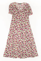 Vintage Button Up Floral Maxi Dress