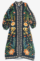Farm Rio x Anthropologie Long Sleeve Button Front Maxi Dress