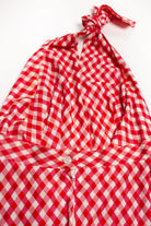 Vintage Red Gingham Halter Dress