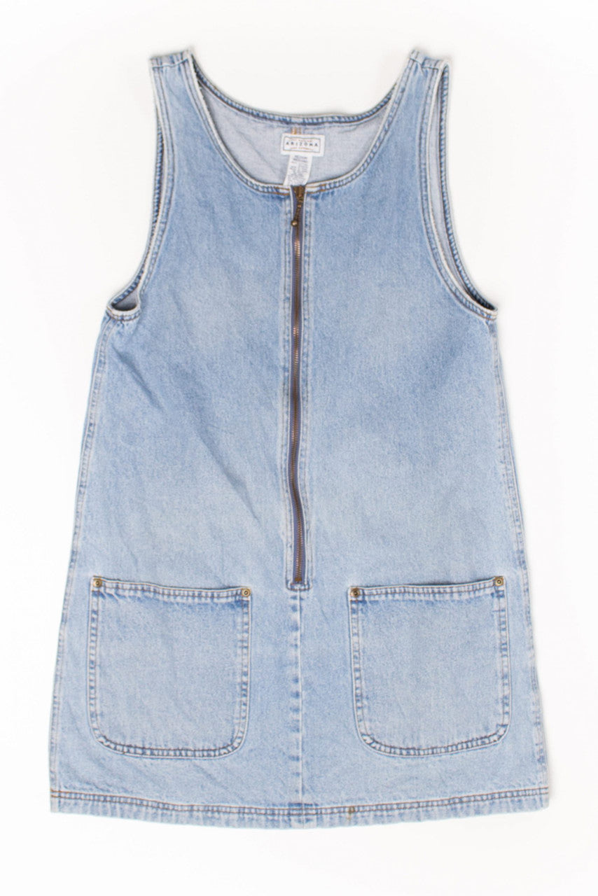 Vintage Denim Zip Up Mini Dress