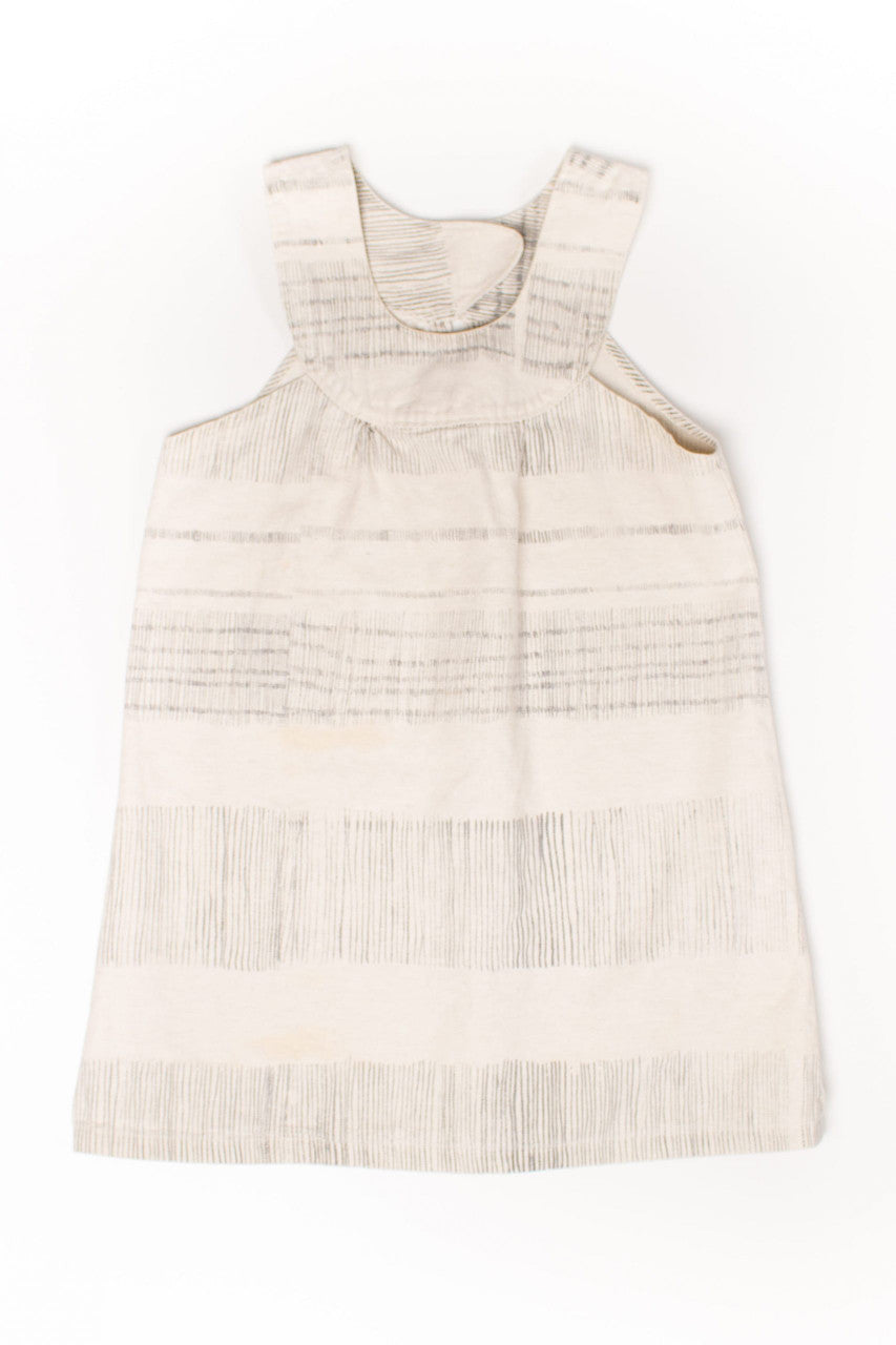 White & Gray Canvas Mini Dress