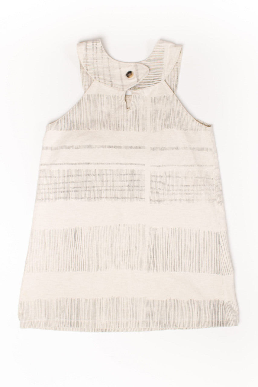 White & Gray Canvas Mini Dress