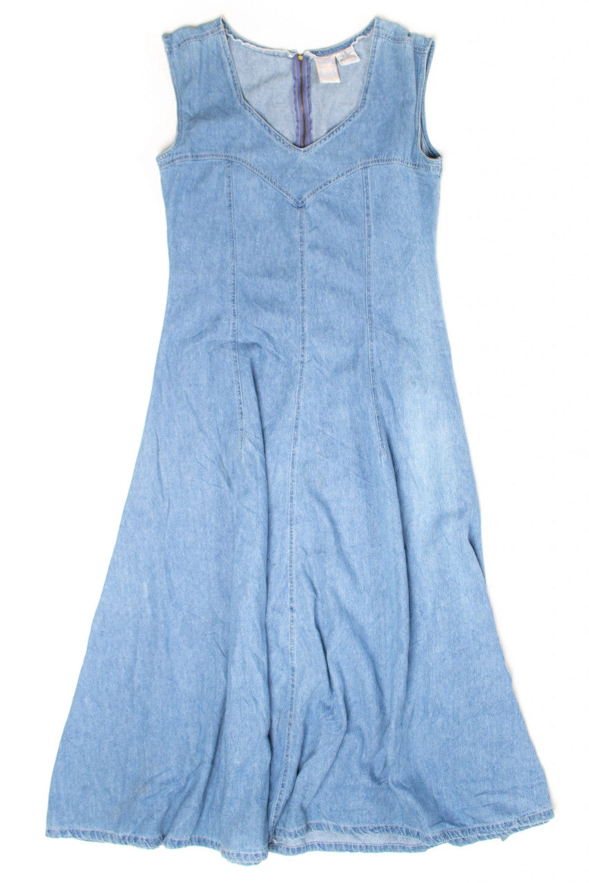 Vintage Sugar Blues Denim Maxi Dress