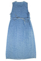 Vintage Pleated Denim Maxi Dress